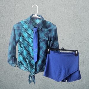 Weavers Girl Plaid 4 Piece Skirt Set Size Medium